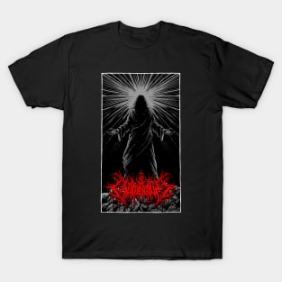 God is Love Redeemer  death metal design (grey) T-Shirt